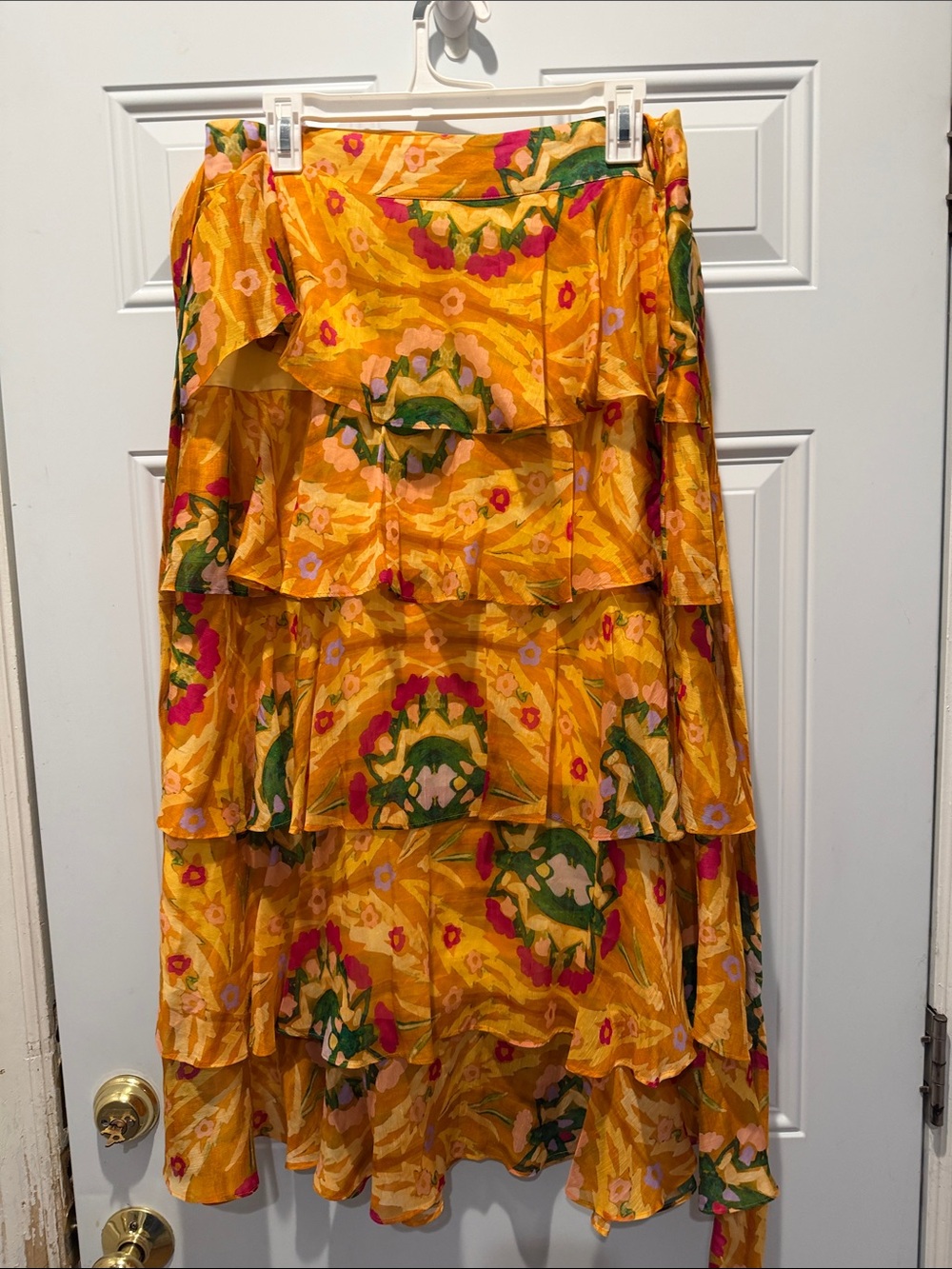 Marie Oliver NWT Adler skirt in marigold trellis